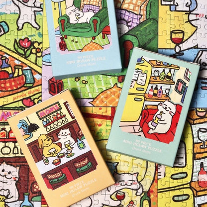 Puffinkids Drunk Momi Second Edition 6 x 99 Piece Mini Jigsaw Puzzle Set Puffinkids
