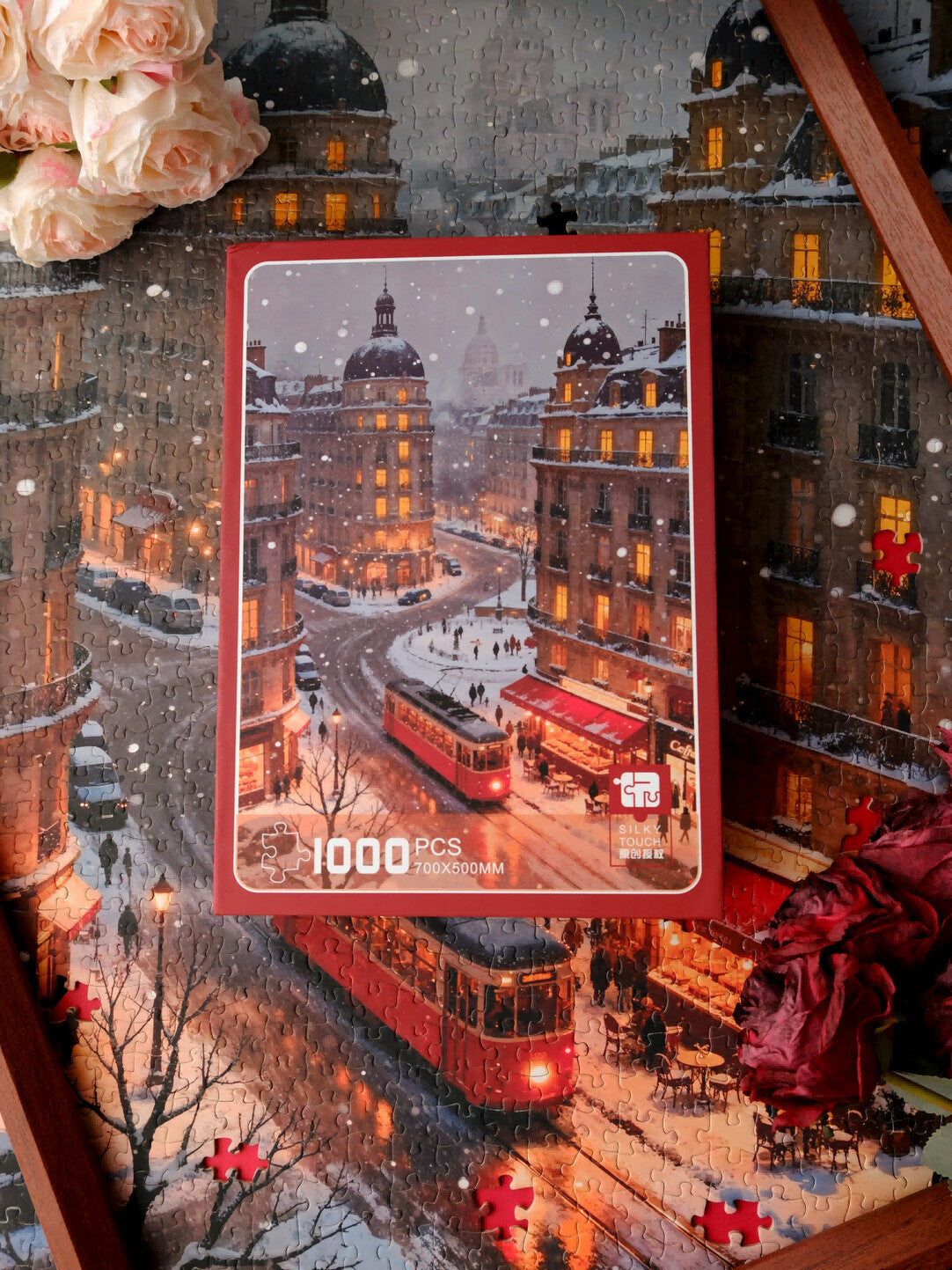 Paris Snow Night 1000 Piece Puzzle Toppie