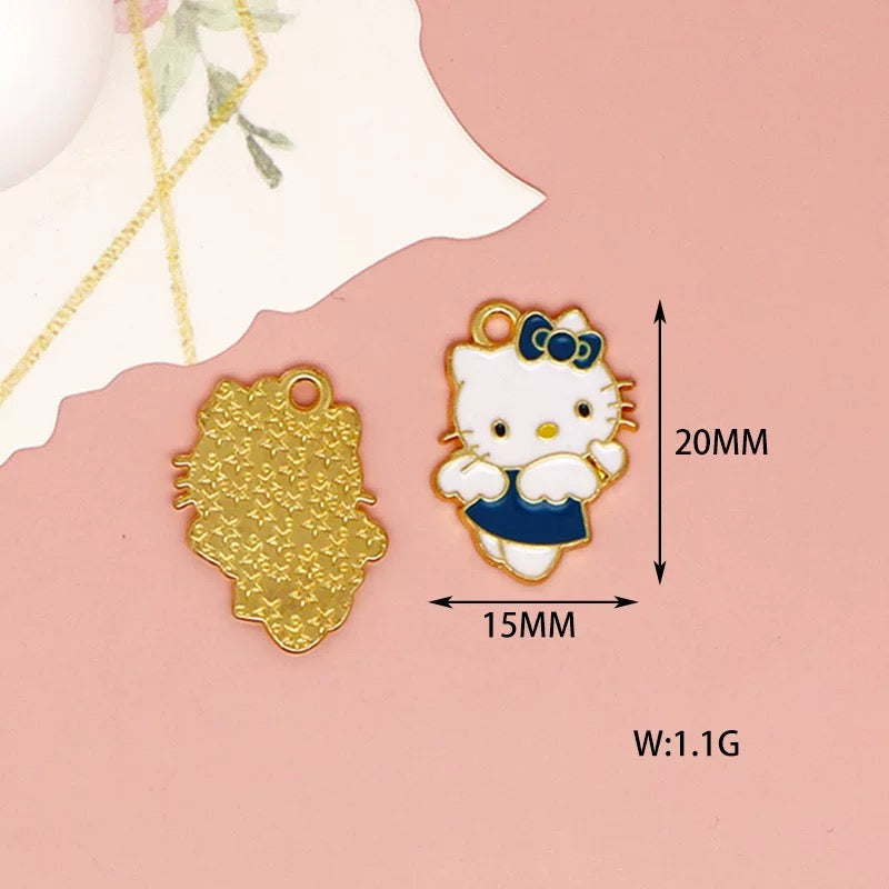 Cheerful Kitty Alloy Charms for Jewelry Making