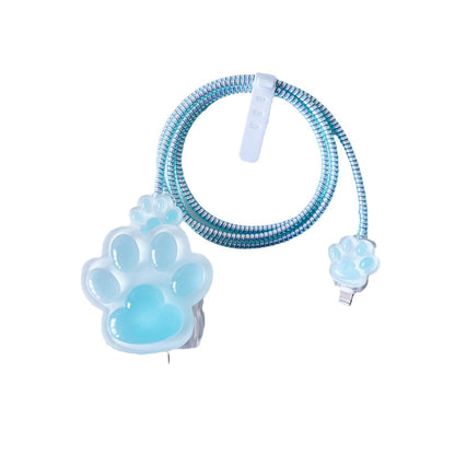Kawaii Pink Cat Paw Cable Protector – Cute iPhone Cable Cover
