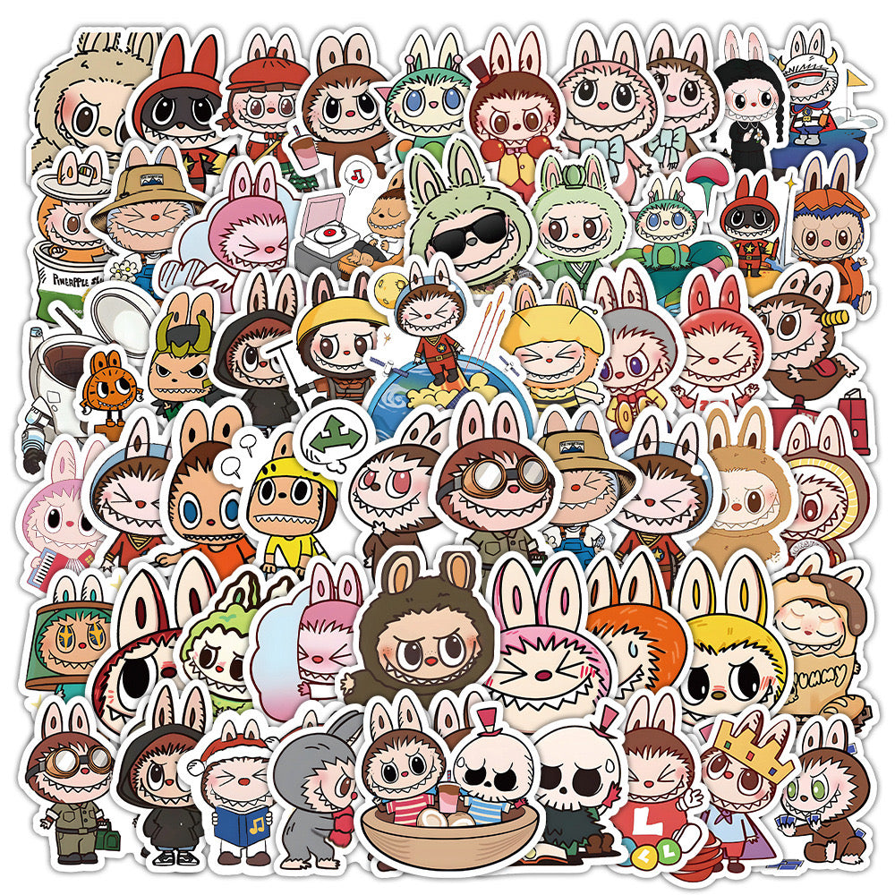 Autocollants Labubu mignons de dessin animé - 50 pièces