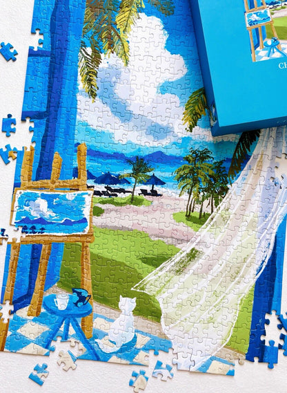 CHILL PUZ Summer Seaside 500 Piece Jigsaw Puzzle CHILL PUZ
