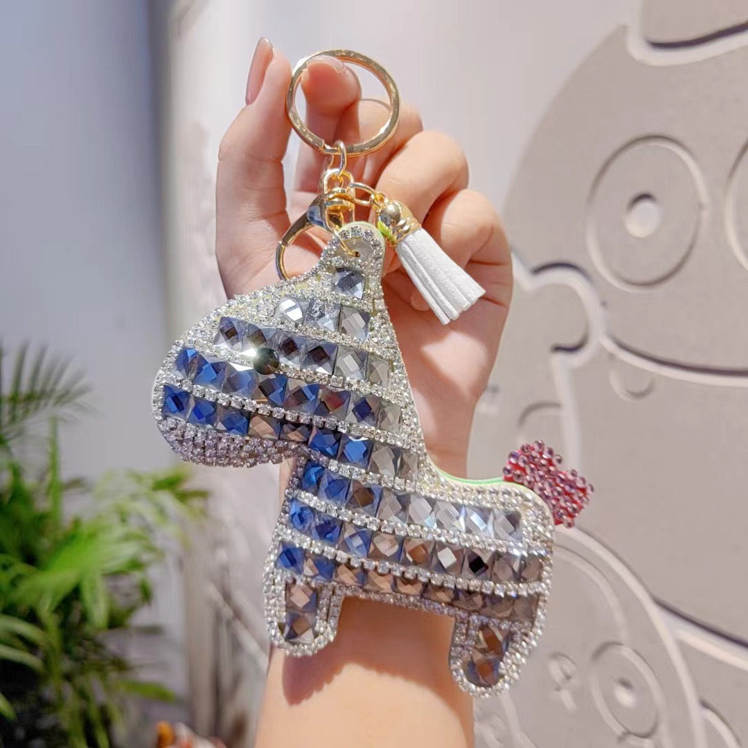 Rhinestone Horse Keychain