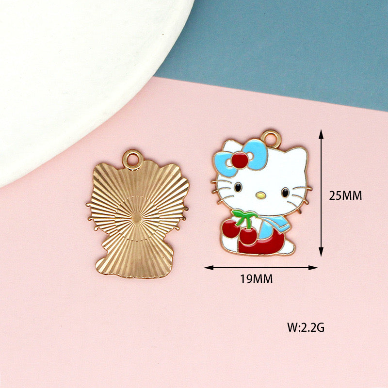 Whimsical Hello Kitty Alloy Charms for Jewelry Making