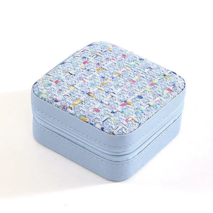 Coffret de rangement pour bijoux en tweed de qualité supérieure - Couleurs assorties - Idéal pour le rangement et l'organisation
