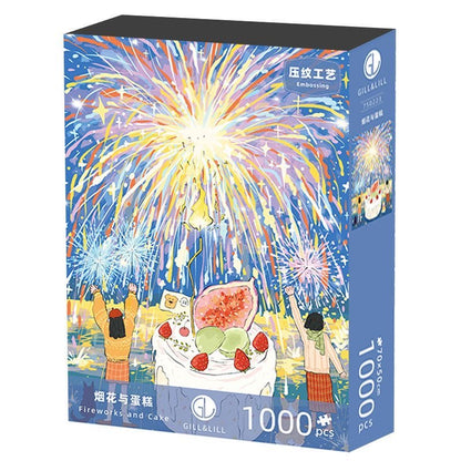 Gill & Lill Fireworks and Cake 1000 Piece Puzzle Gill & Lill