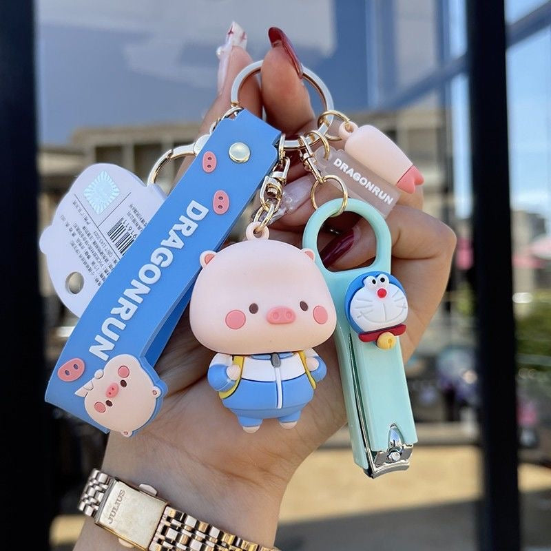 Kawaii Pig Keychain Set