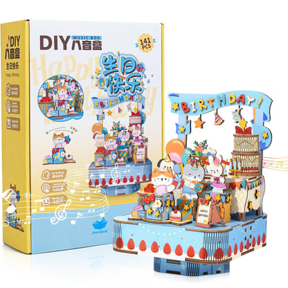 DIY Birthday Cake Music Box – 141pcs Puzzle Kit