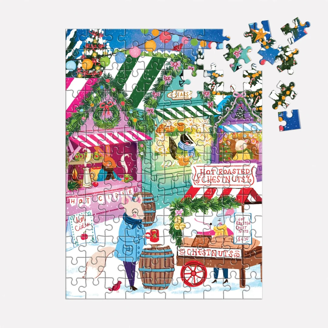 Holiday Market 130 Piece Puzzle Ornament Galison
