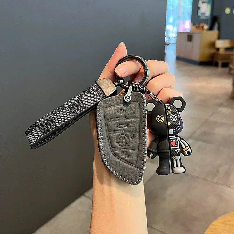 Protective Leather Car Key Fob Cover for BMW Series