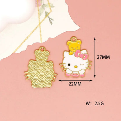 Cheerful Kitty Alloy Charms for Jewelry Making