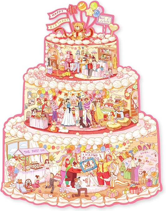 Momibook Birthday Cake Puzzle – 481 Irregular Pieces