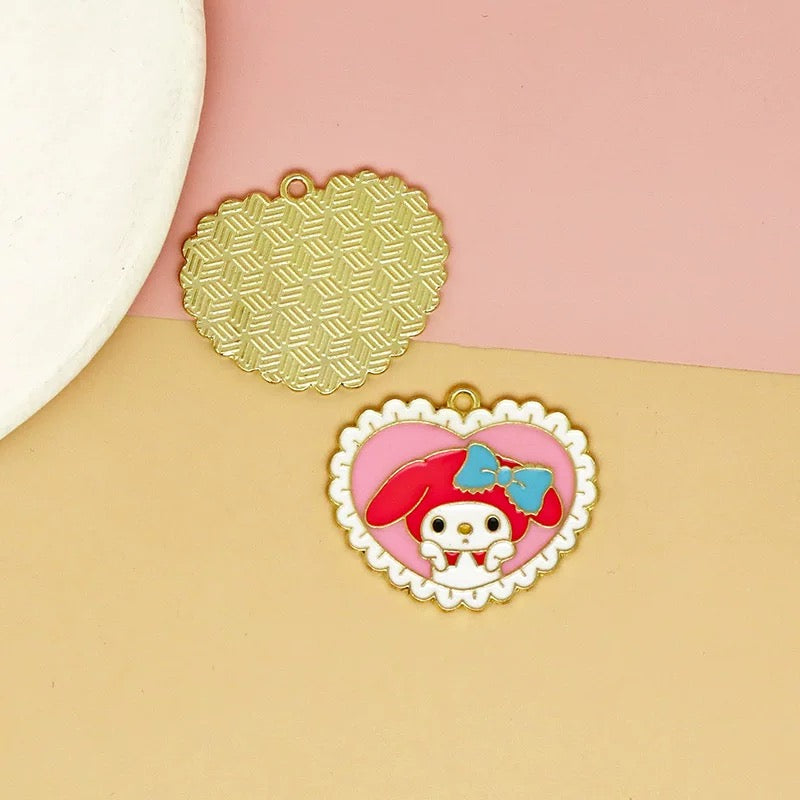Lovely Sanrio Heart Charms for Jewelry Making