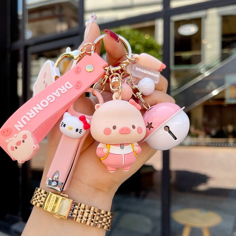 Kawaii Pig Keychain Set