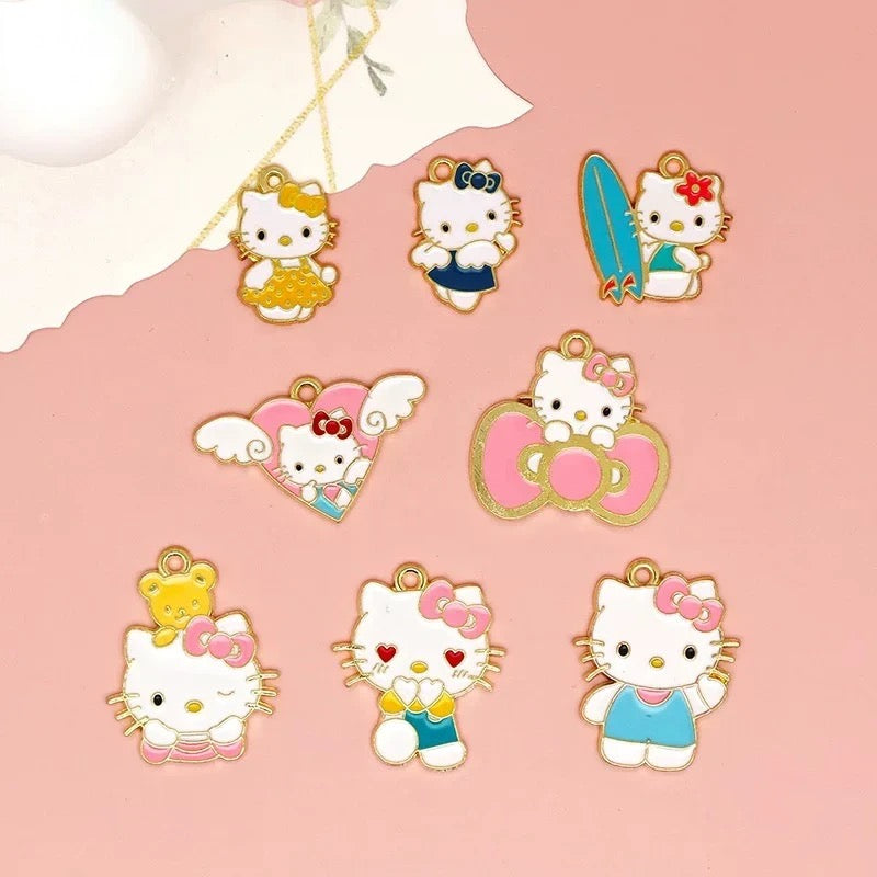 Cheerful Kitty Alloy Charms for Jewelry Making