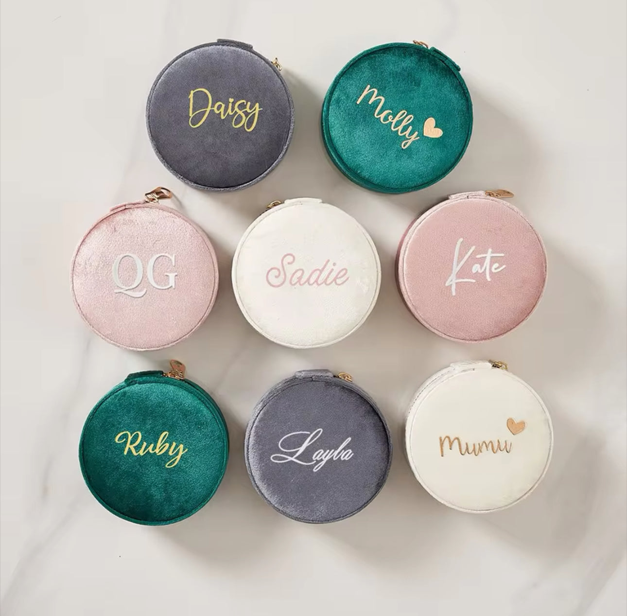 Custom Velvet Jewelry Box – Personalized Gift for Bridesmaids