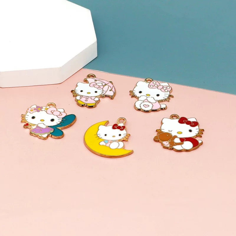 Dreamy Kitty Alloy Charms for Jewelry Making
