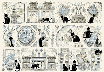 Botop Fusion Qing Dynasty Black Cat 1000 Piece Jigsaw Puzzle