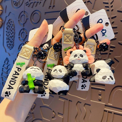 Cute Panda Keychain Strap Cartoon Key Ring Gift