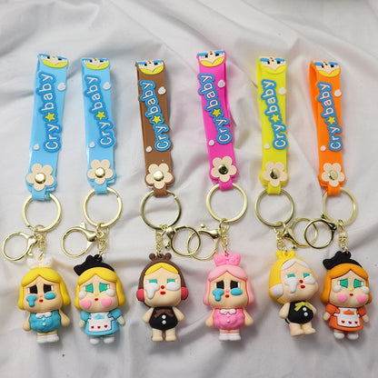 3D Cartoon Crying Girl Keychain