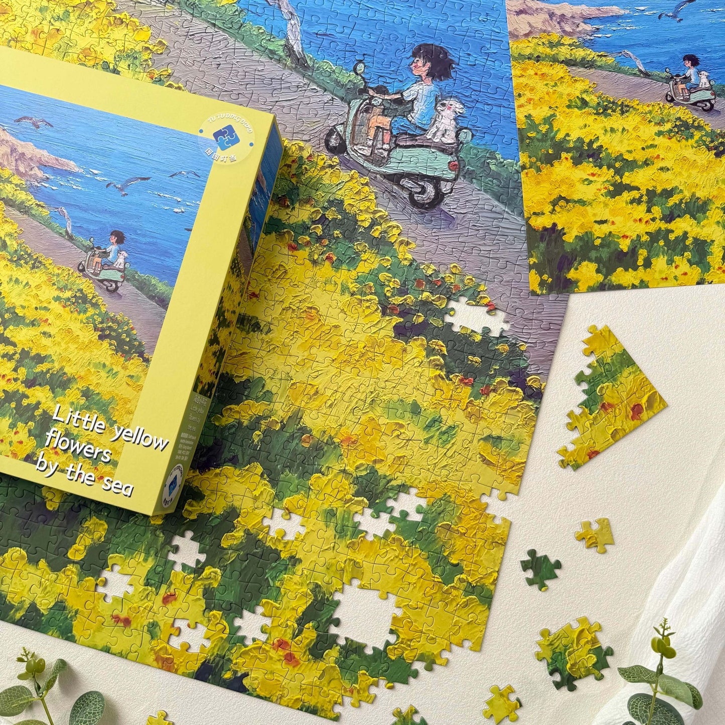 Yellow Flowers by the Sea 1000 Piece Jigsaw Puzzle Tutu Dingdang