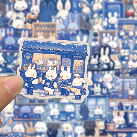 Kawaii Bunny Cafe Sticker Pack 50 Piece