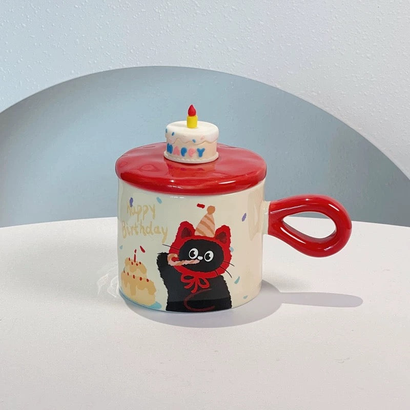 Tasse en céramique « Joyeux anniversaire, joli chat »
