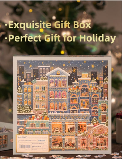 Merry Snowy Night 500 Pieces Foil Puzzle
