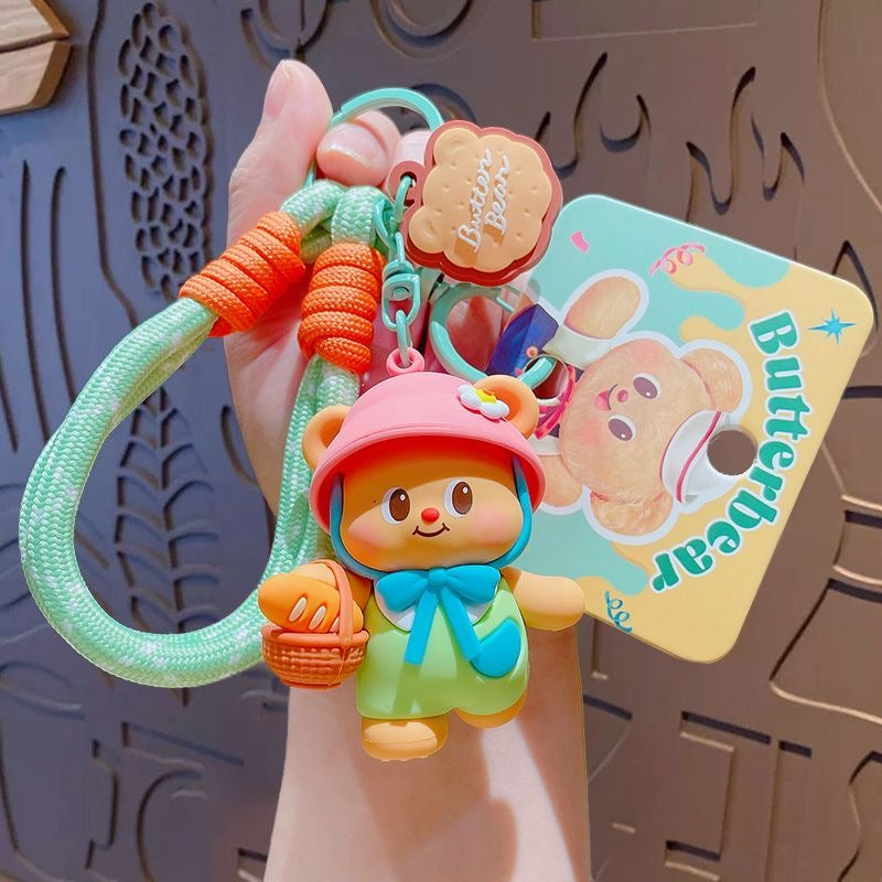 Cute Butter Bear Style Kawaii Keychain Charm