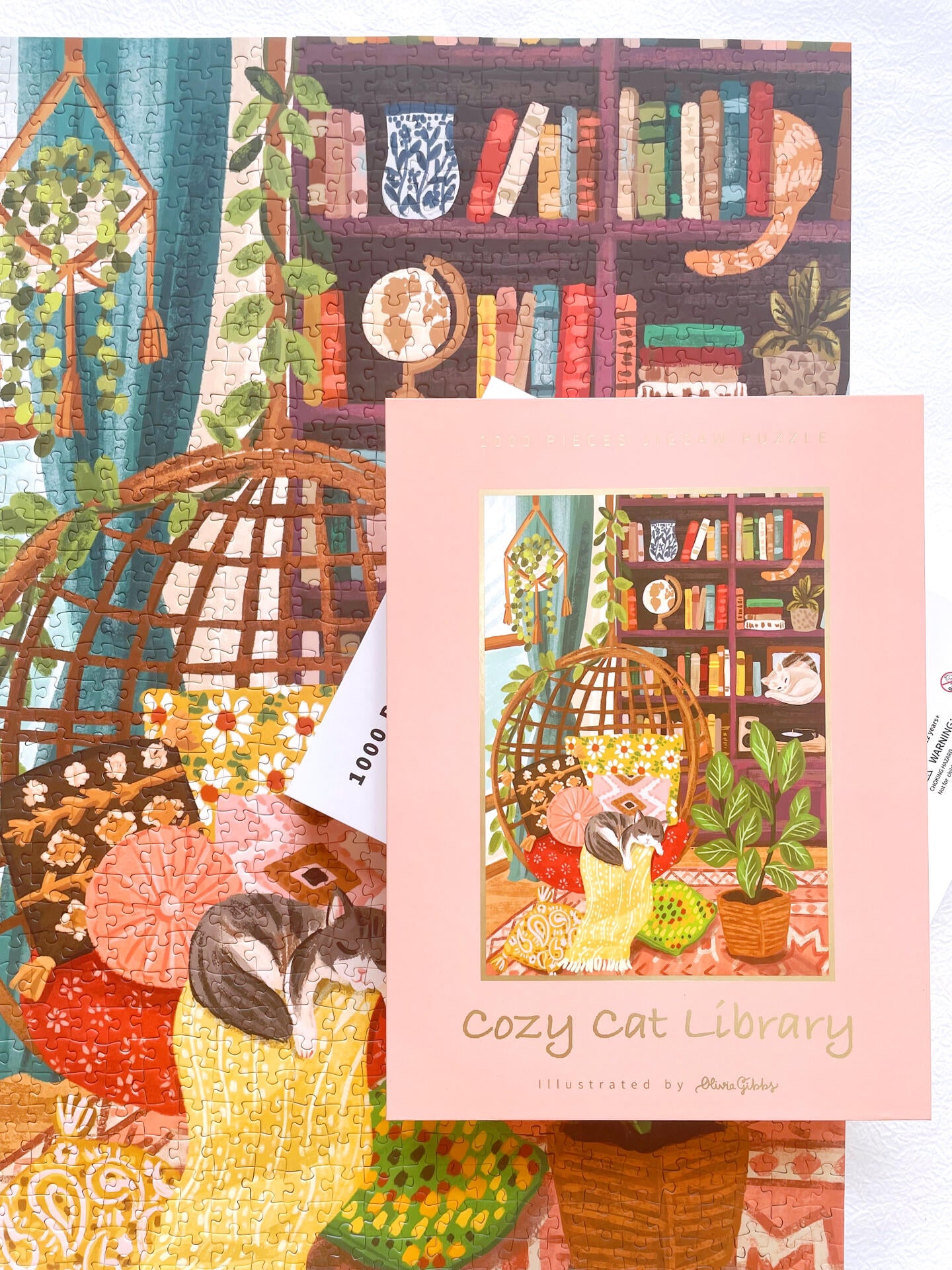 Cozy Cat Library 1000 Piece Jigsaw Puzzle