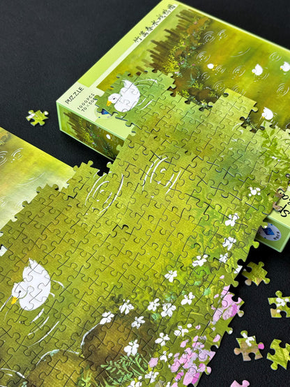 Spring Ducks by Bamboo Fence 1000 Piece Jigsaw Puzzle Tutu Dingdang