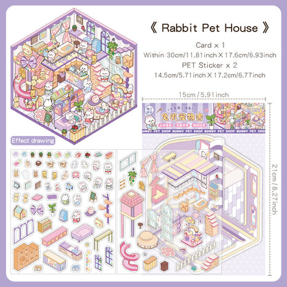 Whimsical 3D Mini World Stickers – DIY Scene Kit for Journals & Crafts