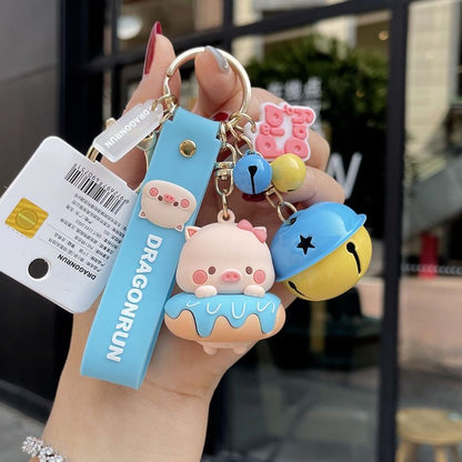 Cute Pig Charm Keychain