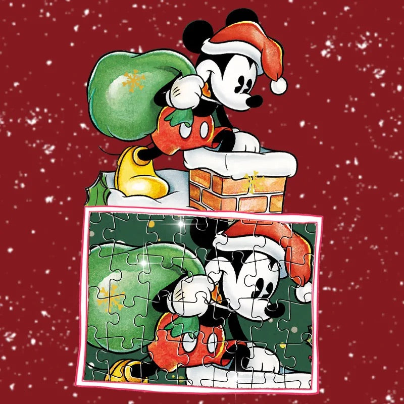 Mickey & Friends Merry Christmas 1000 Piece Gold Foil Jigsaw Puzzle Gubu