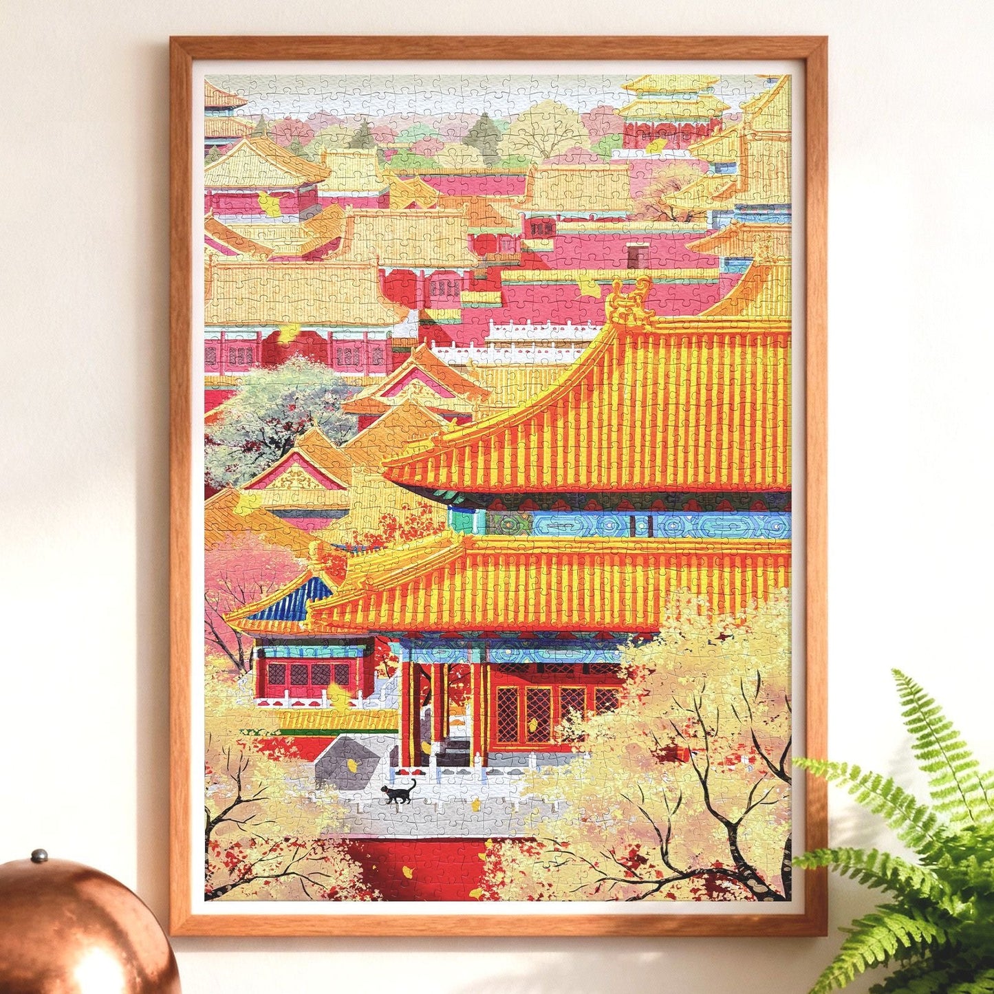 Beneath the Palace Eaves, Listening to Autumn 1000 Piece Jigsaw Puzzle Tutu Dingdang