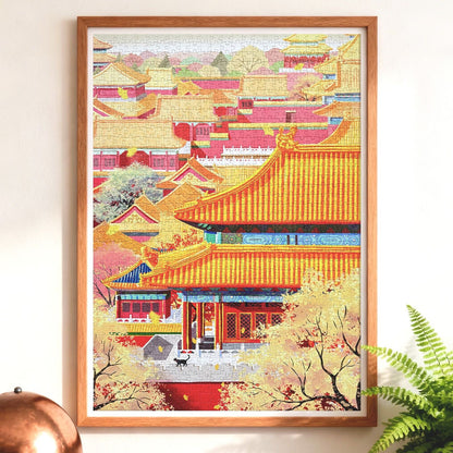 Beneath the Palace Eaves, Listening to Autumn 1000 Piece Jigsaw Puzzle Tutu Dingdang