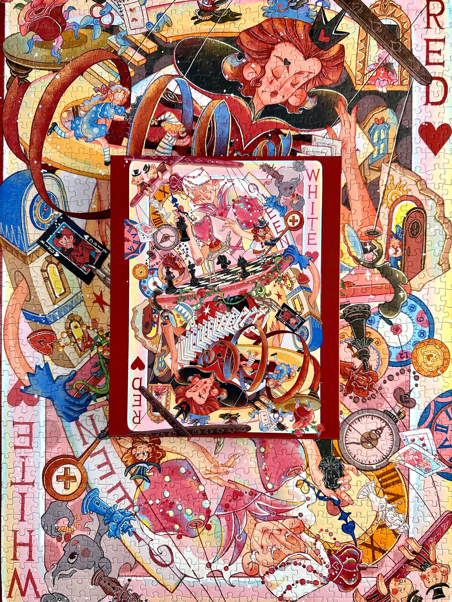 Hourglass Puzzle The Red Queen and the White Queen 1000 Piece Jigsaw Puzzle Hourglass Puzzle