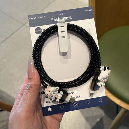 Kawaii Doll Charging Cable Protector Set – 3D Cute Plug Cover