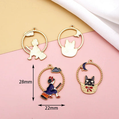 12 Pcs Alloy Enamel Cartoon Charms for DIY Jewelry Making