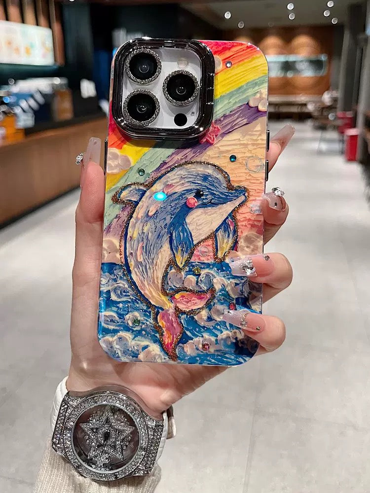Dreamy Phone Case – Castle, Dolphin & Starry Town Series