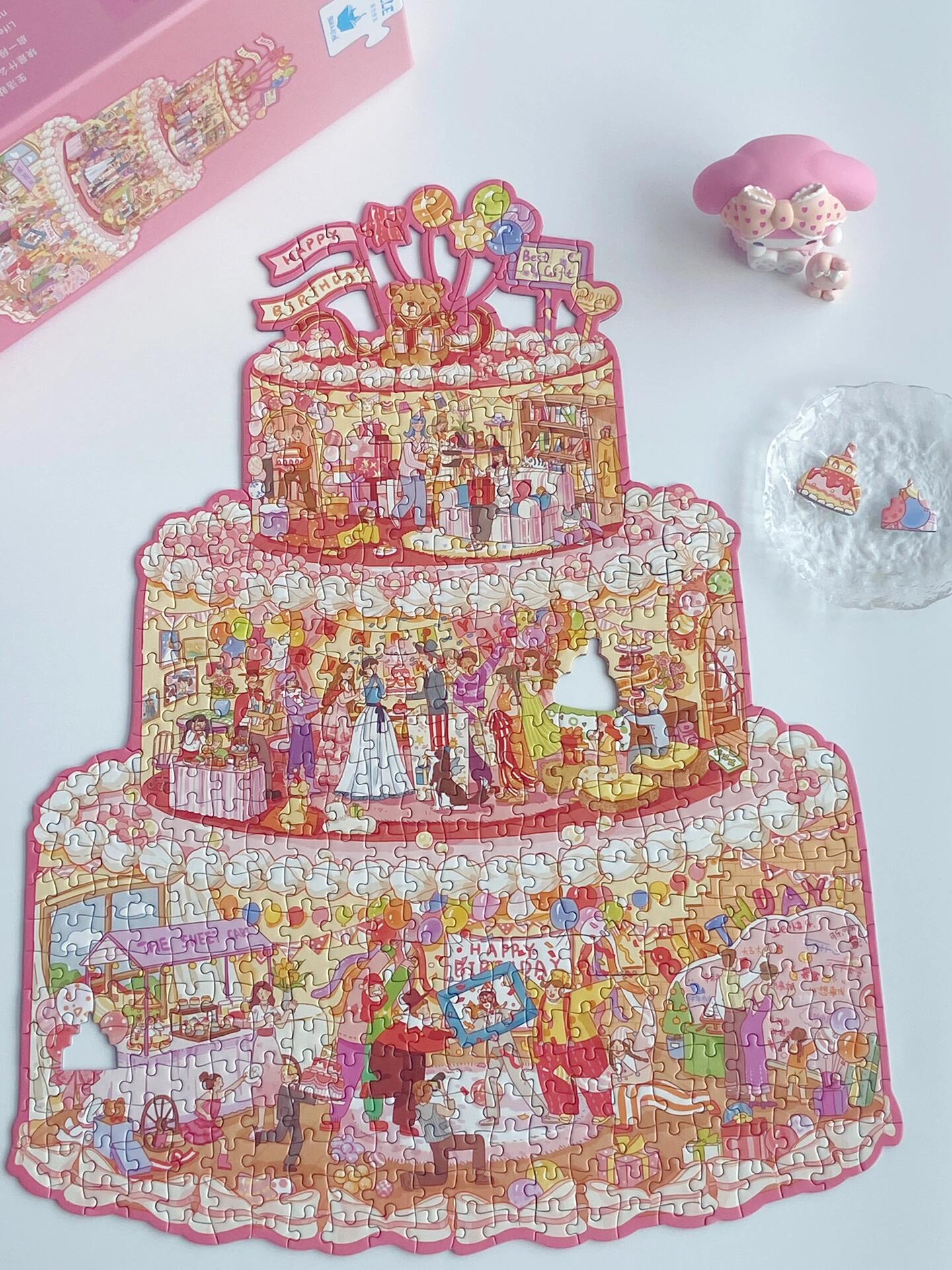 Momibook Birthday Cake Puzzle – 481 Irregular Pieces