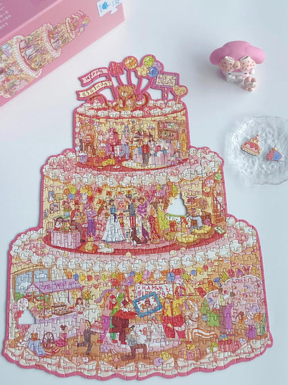 Momibook Birthday Cake Puzzle – 481 Irregular Pieces