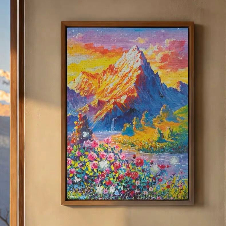 The Golden Hill Awash in Flowers 500 Piece Jigsaw Puzzle ZHIJU