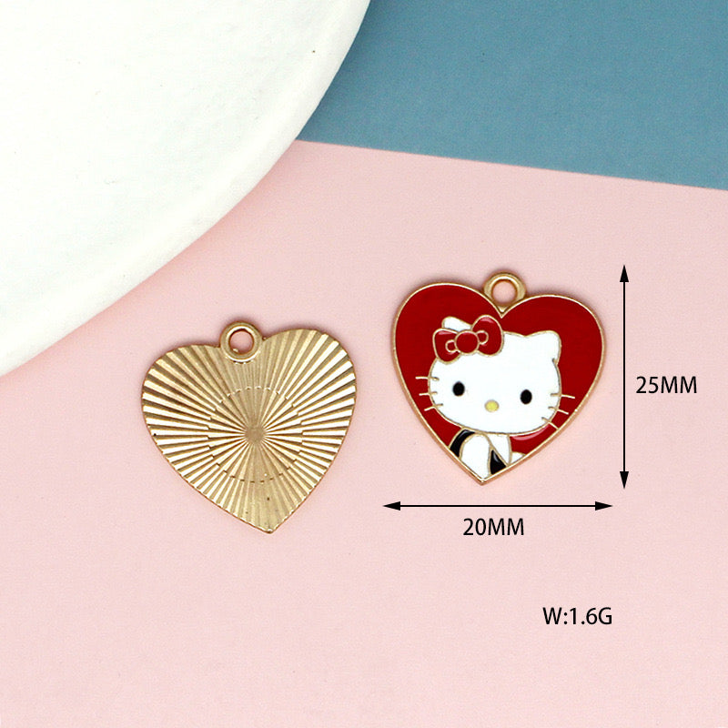 Whimsical Hello Kitty Alloy Charms for Jewelry Making