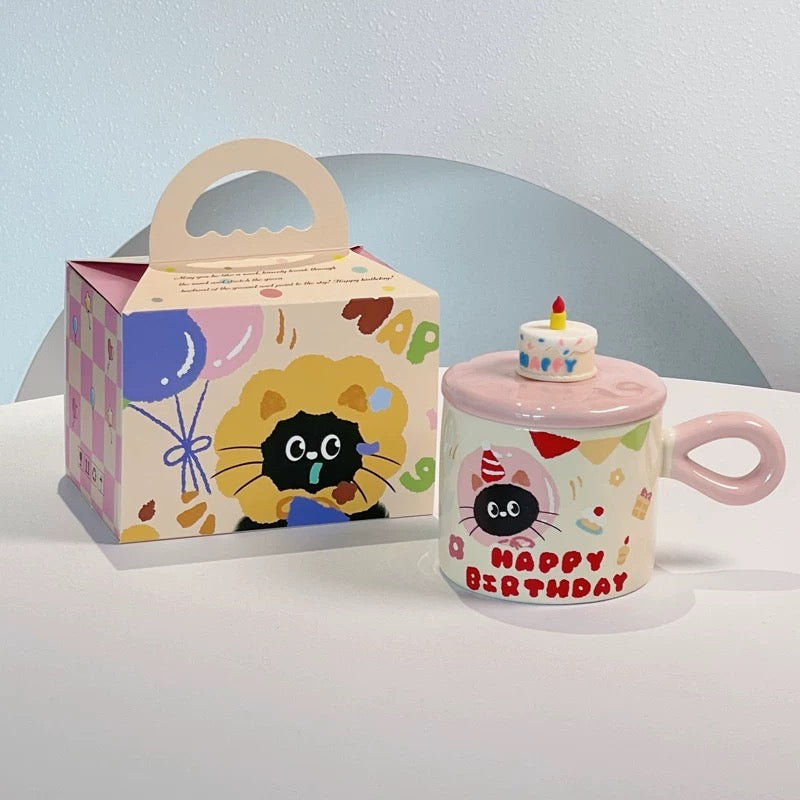Tasse en céramique « Joyeux anniversaire, joli chat »
