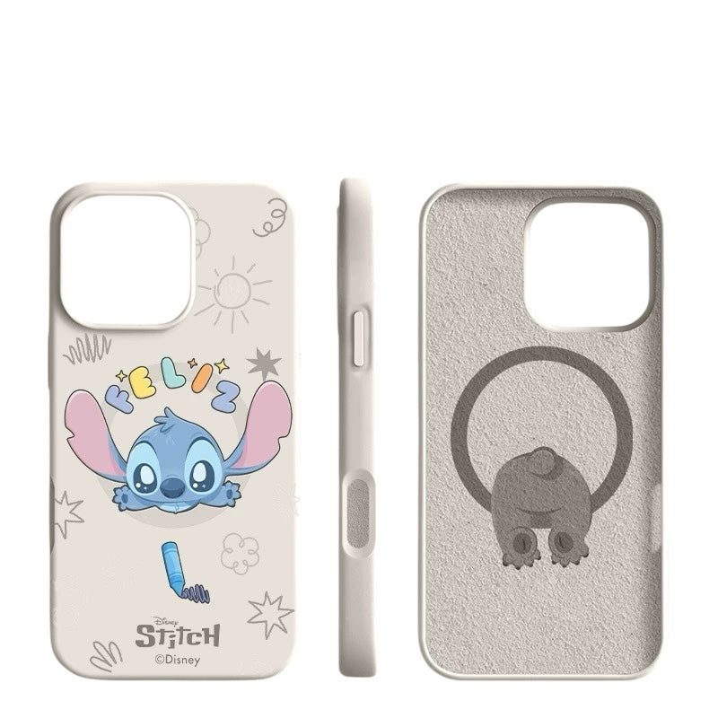 MagSafe Stitch Liquid Silicone Case – Cute, Shockproof & Anti-Fingerprint