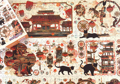 Botop Fusion Tang Dynasty Black Cat 1000 Piece Jigsaw Puzzle