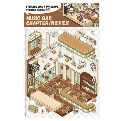 Mini World 3D Scene Stickers – DIY Room Kit for Journals & Crafts