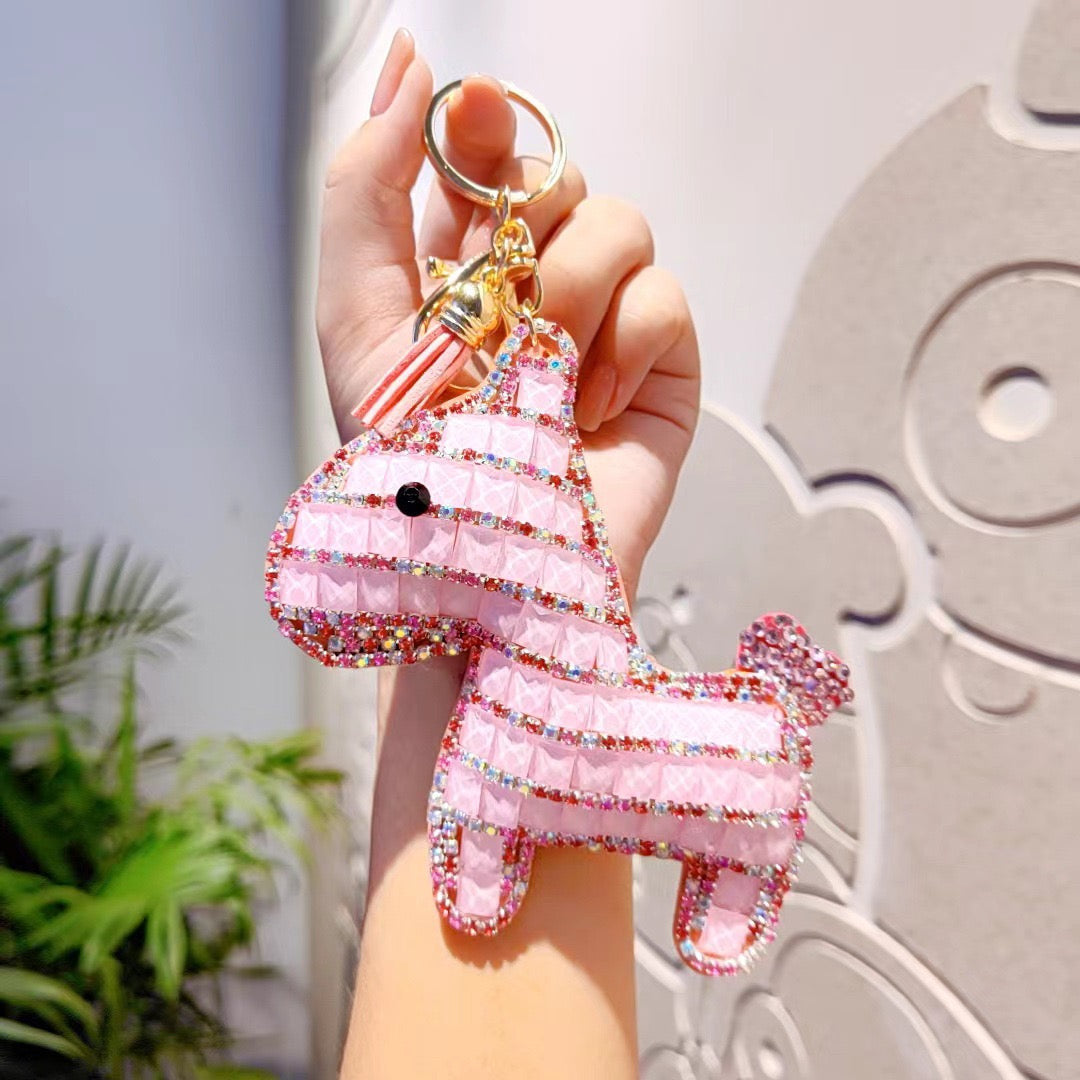 Rhinestone Horse Keychain