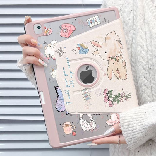 720° Rotating iPad Air Case – Cute Illustrated Tablet Cover with Pen Slot